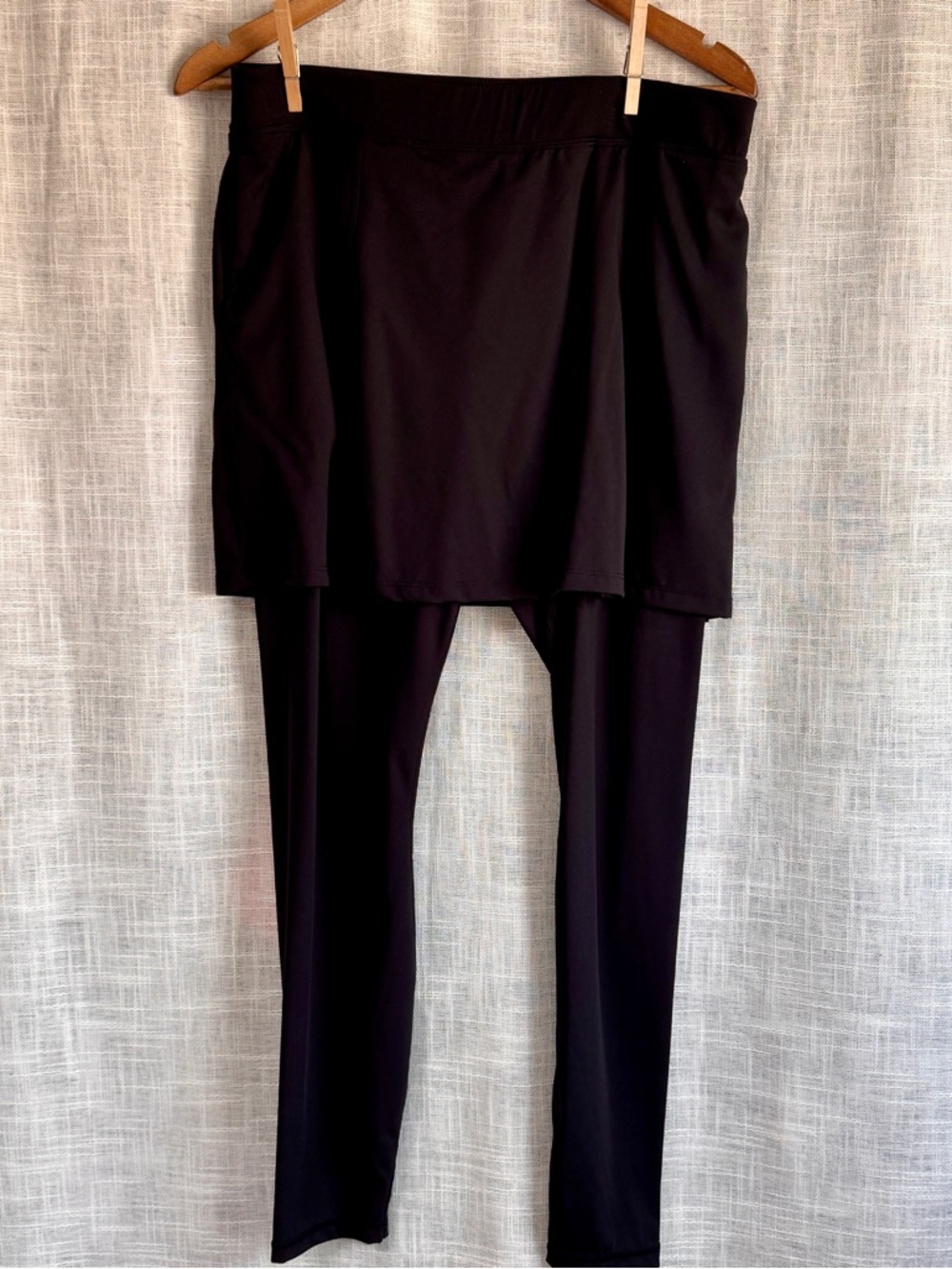 Renwick Sport RNWK Golf Skirted Leggings Skort Black Size Large
